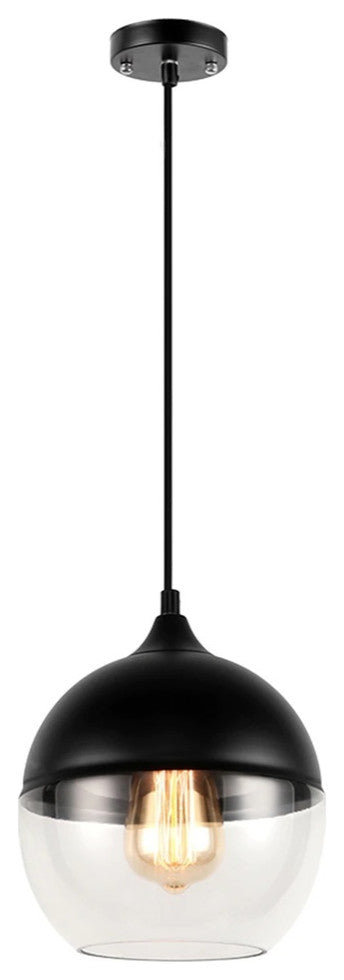 MIRODEMIÂ® Roquebrune-Cap-Martin Loft Chandelier for Kitchen, Black & Clear Cd