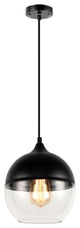MIRODEMIÂ® Roquebrune-Cap-Martin Loft Chandelier for Kitchen, Black & Clear Cd
