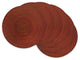 Variegated Red Round Pp Woven Placemat Set/6