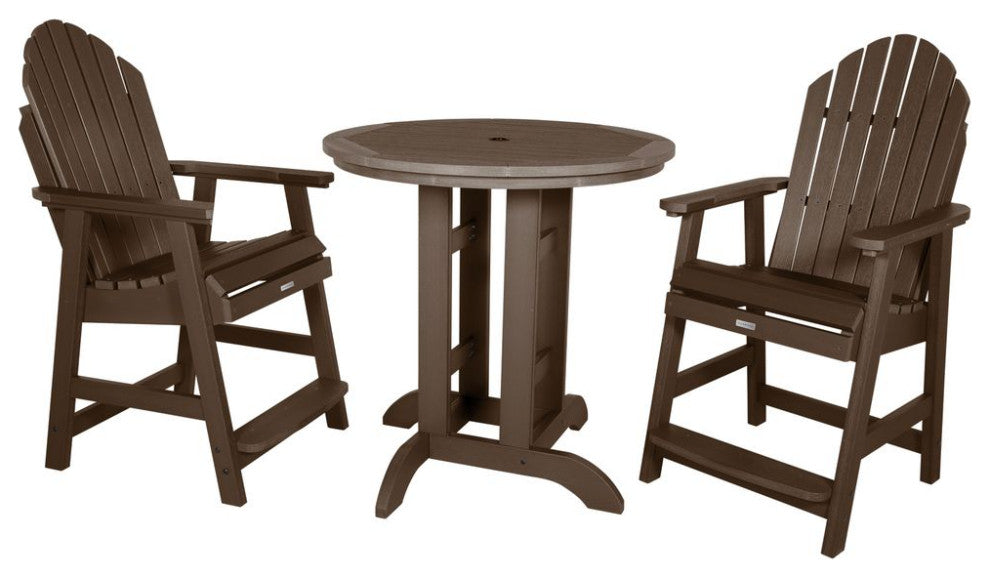 Hamilton 3-Piece Round Counter-Height Dining Set, Weathered Acorn
