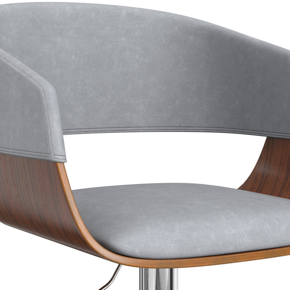 Lowell Adjustable Swivel Bar Stool, Stone Grey