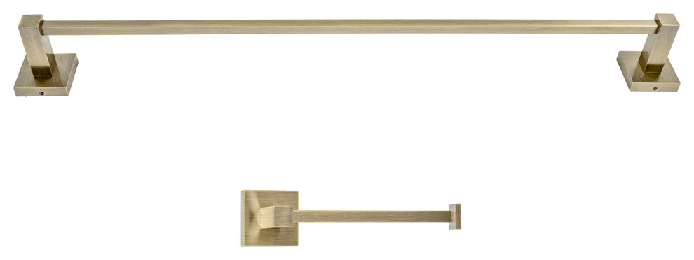 Italia Capri Series Bronze Towel Bar and Toilet Paper Holder Set