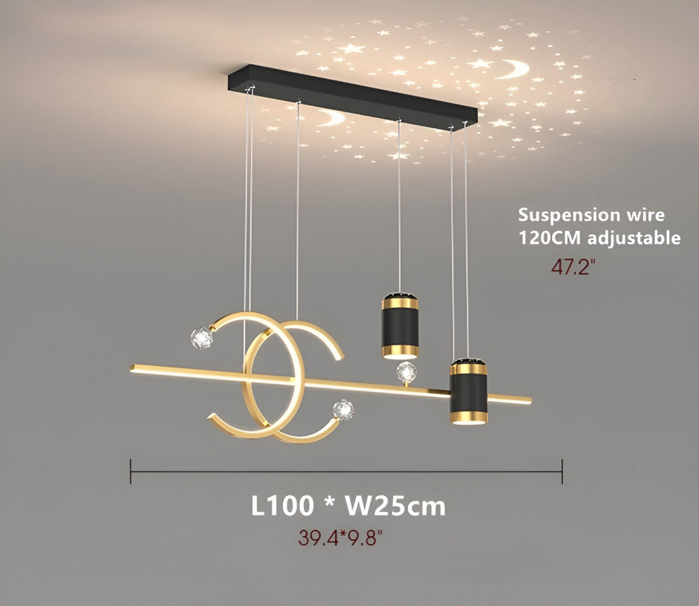 Le Mas | Pendant Light in a Nordic style for Dining Room, Golden, Warm Light
