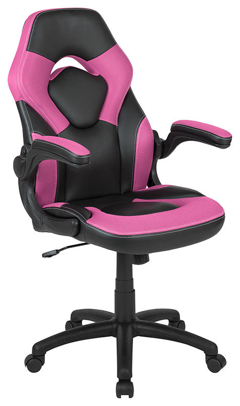 X10 Ergonomic Gaming-Office-Computer Adjustable Swivel Chair-Flip-up Arms, Pink