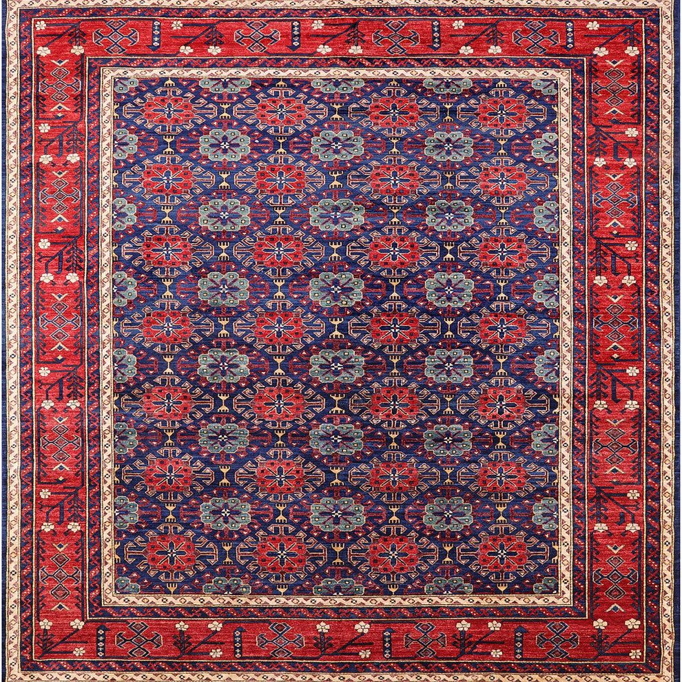 Ahgly Company Indoor Square Mid-Century Modern Area Rugs, 5' Square