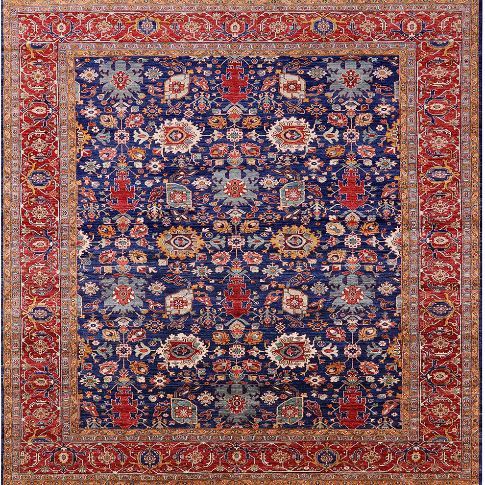 Ahgly Company Indoor Square Mid-Century Modern Area Rugs, 7' Square