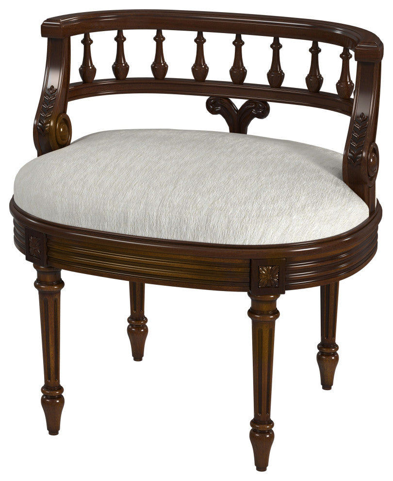 Butler Hathaway Vanity Seat, Antique Cherry/Brown