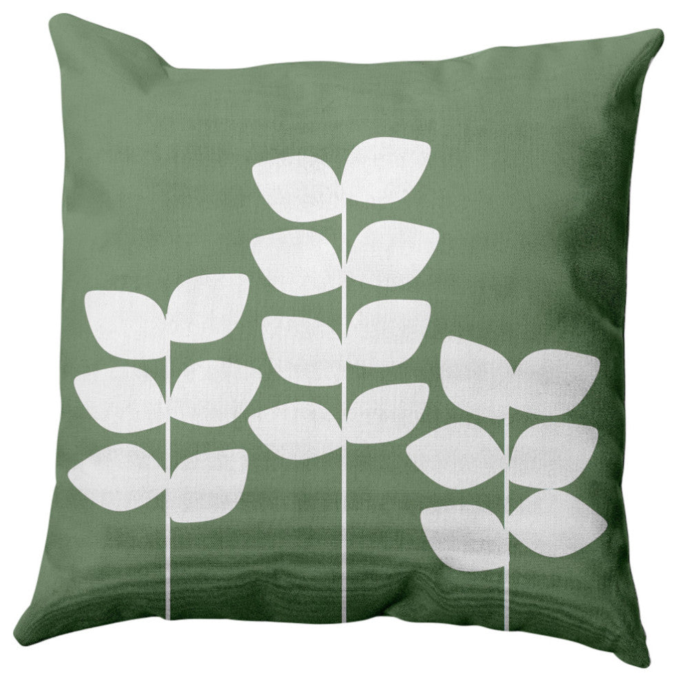 Simple Stems Decorative Throw Pillow, Muted Green, 18"x18"