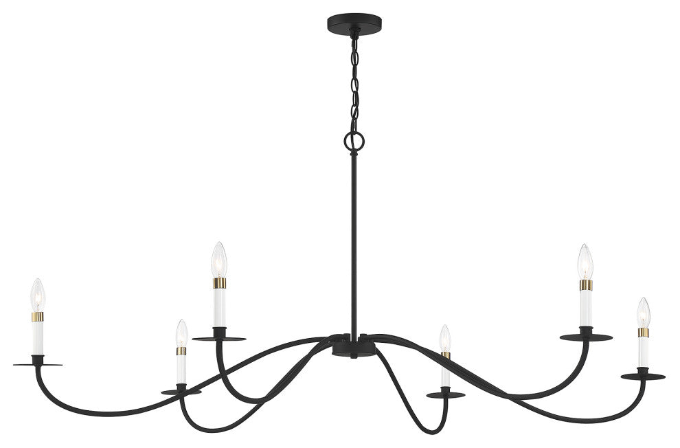 6-Light Chandelier, Matte Black