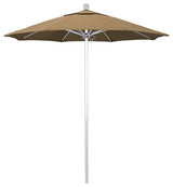 7.5' Silver Anodized Push Lift Aluminum Umbrella, Straw Olefin