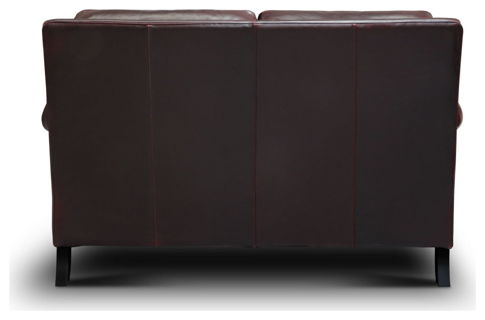 Adriana 100% Top Grain Leather Traditional Loveseat