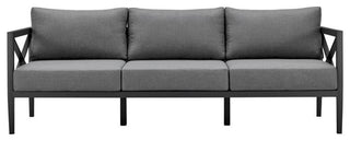 Armen Living Sonoma 4-Piece Modern Aluminum Outdoor Set in Dark Gray