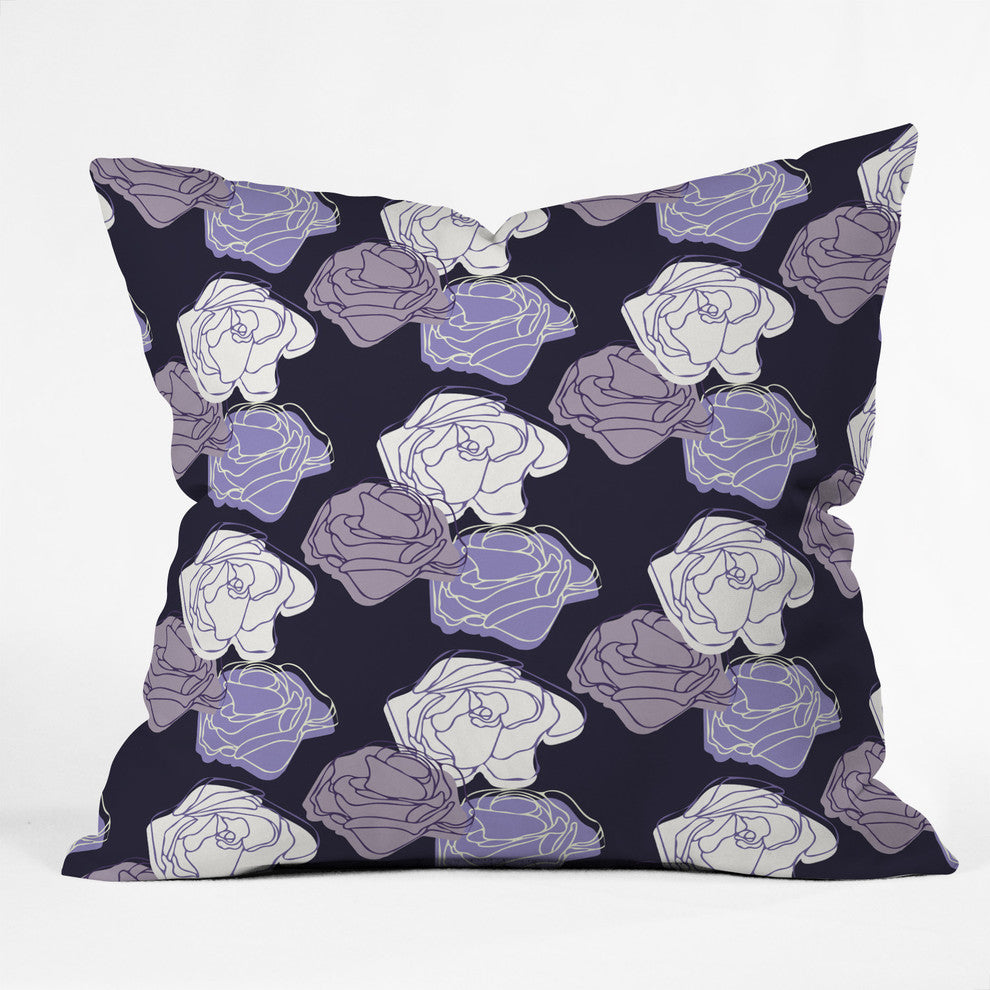 Morgan Kendall Lavender Roses Throw Pillow, 18"x18"