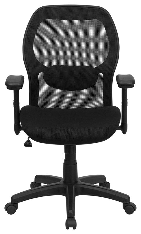 Flash Furniture Mid-Back Super Mesh Office Chair in Black