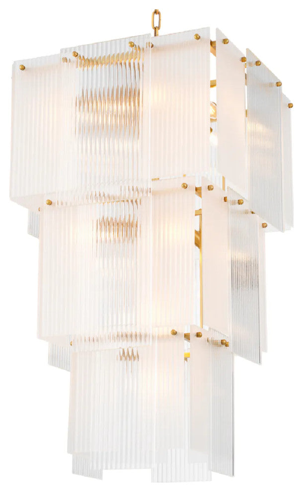 Frosted Glass Tiered Chandelier, Eichholtz Giardano