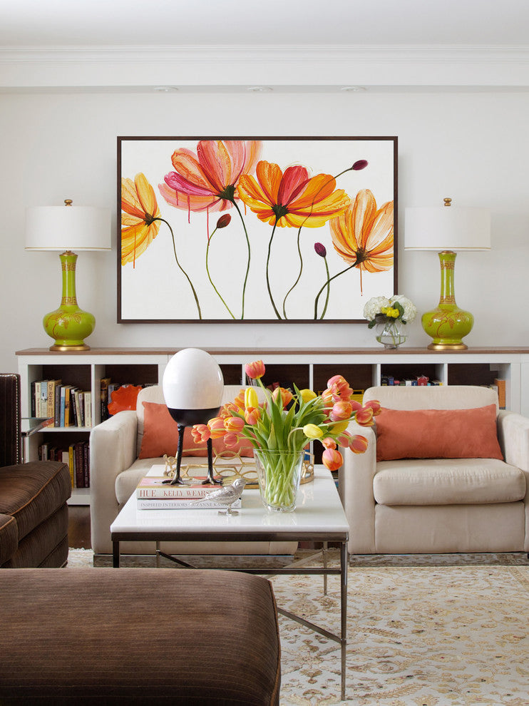 "Luminous Blossoms II" by Julie Joy Floater Framed Print Canvas, 60x40