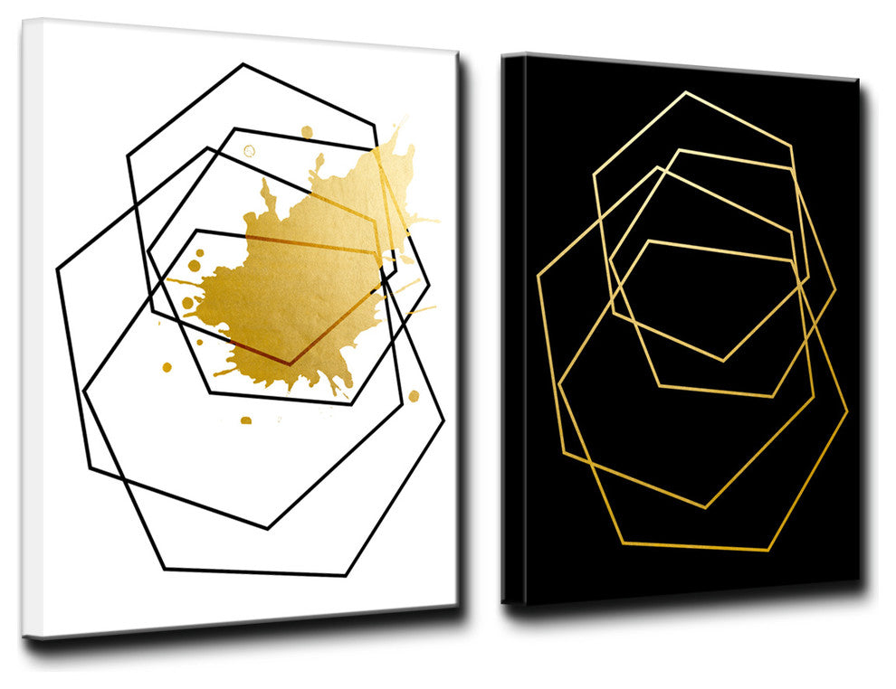 Wall Decor 'Gilt Mod III' in ArtPlexi, 20"x16" 2-Panels