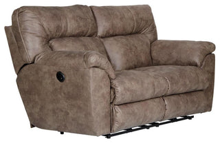 Catnapper Thompson Power Reclining Loveseat in Brown Polyester Fabric