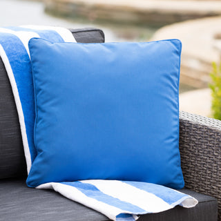 GDF Studio Corona Outdoor Patio Water Resistant Pillow, Blue, Single