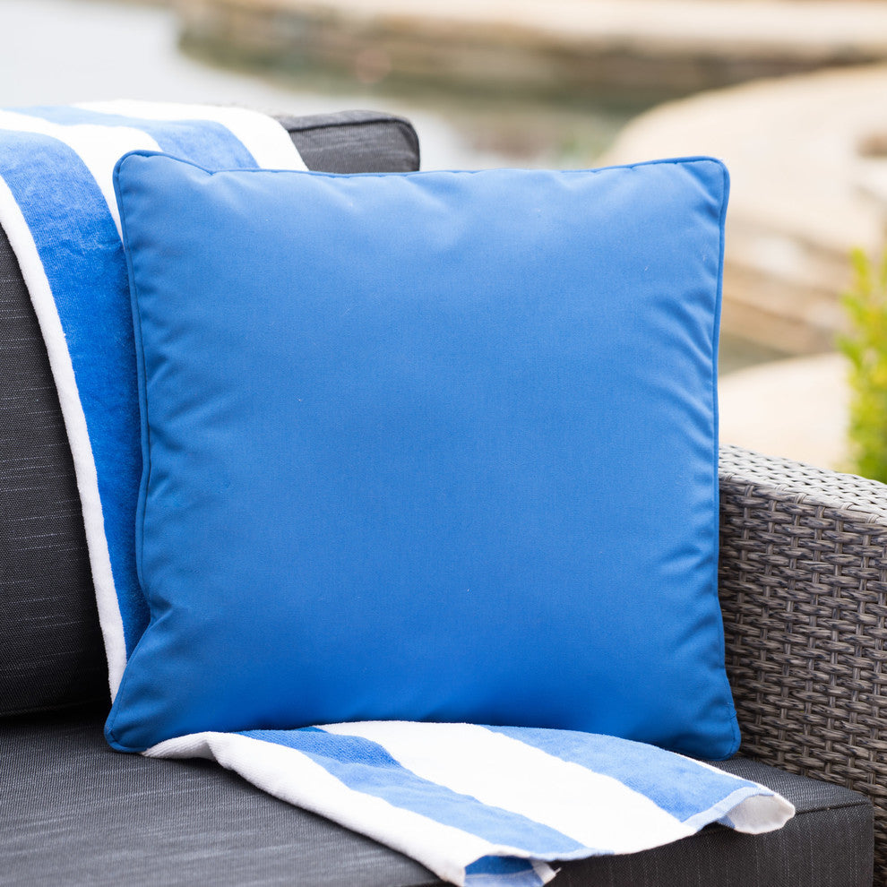 GDF Studio Corona Outdoor Patio Water Resistant Pillow, Blue, Single