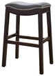 New Ridge Home Goods Julian Saddle Seat Barstool With Grey Faux Leather Seat