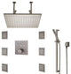FontanaShowers Brushed Nickel Ceiling Mount Rainfall Shower Set, Thermostat