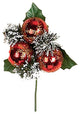 Christmas Red Snowflake Ball, Set of 3