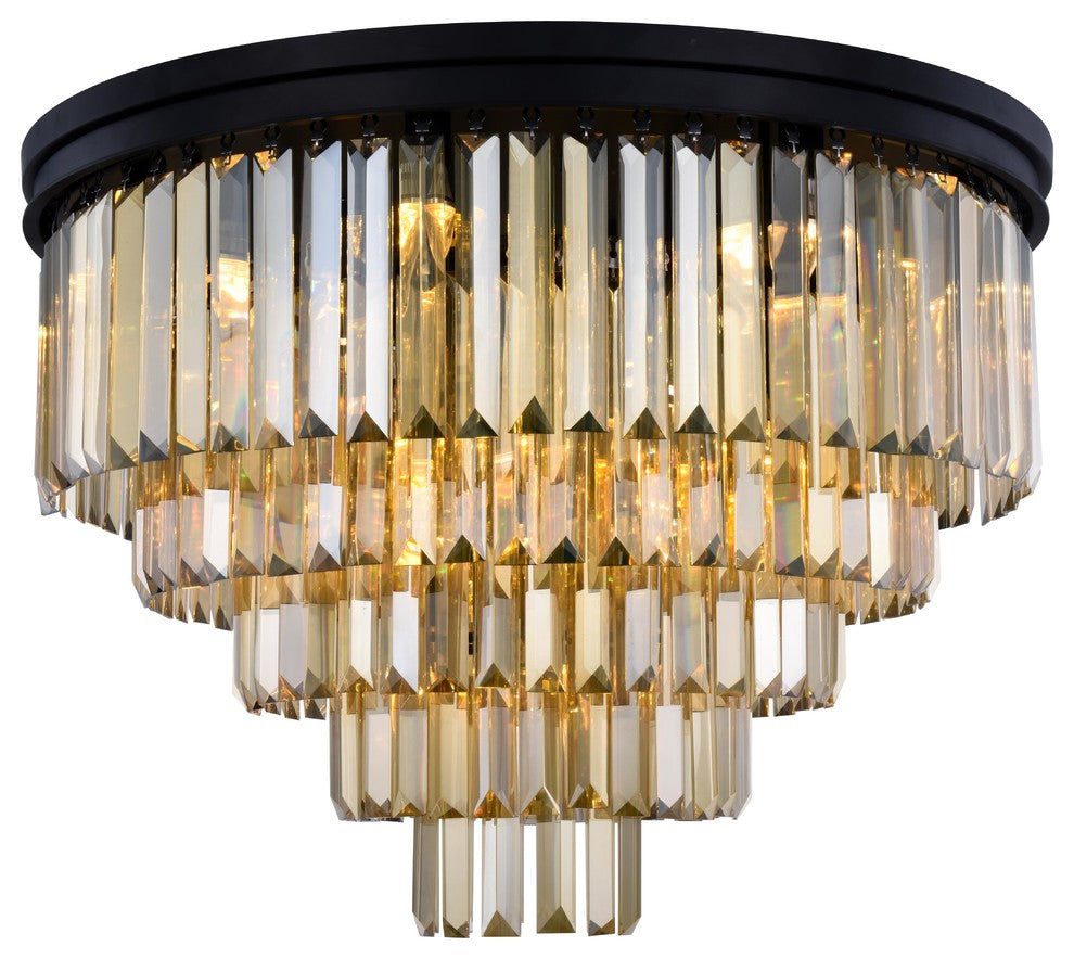 Sydney 17-Light Flush Mount, Shade: Golden Teak