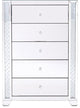 34" Clear Crystal Mirrored Five Drawer Cabinet