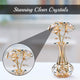 24k Gold Plated Flowers Bouquet and Vase With Pink-Clear Crystals Home Decor