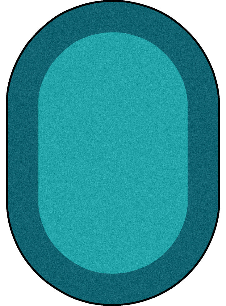 All Around Rug, Teal, Oval, 92"x64"