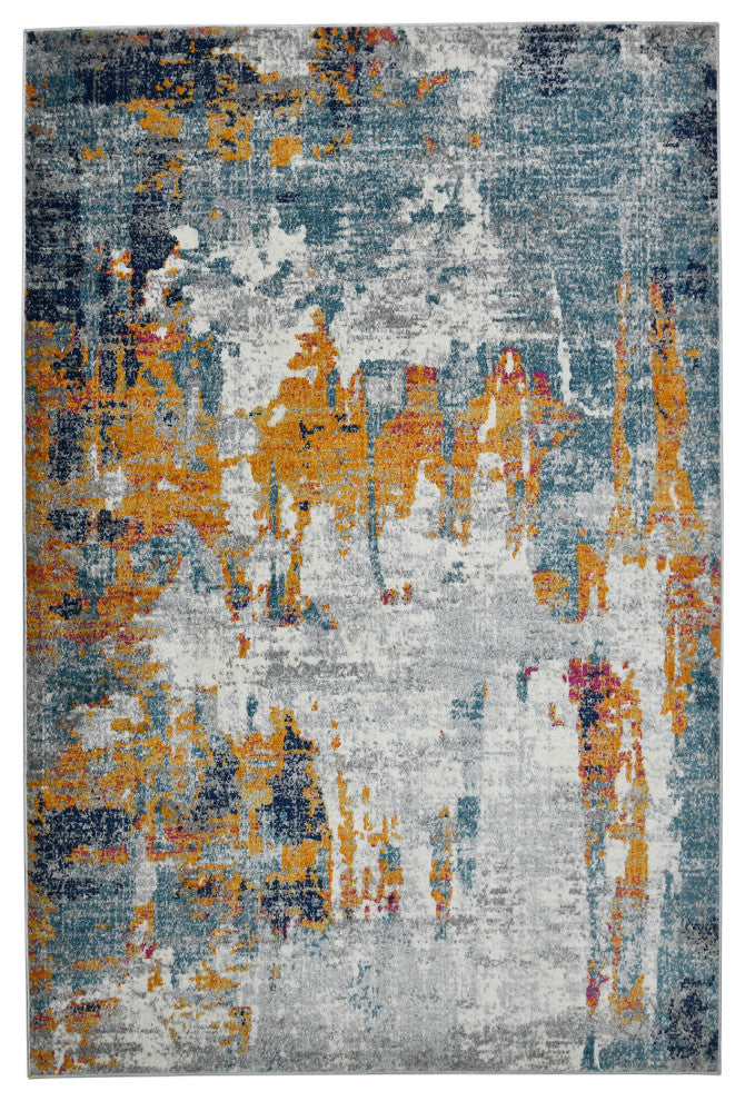Montana Joanna Area Rug, Orange, 5'3" x 7'6", Abstract