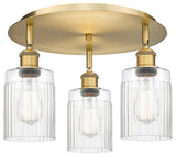 Hadley-3 Light 16" Flush Mount-Brushed Brass, Clear Glass Shade