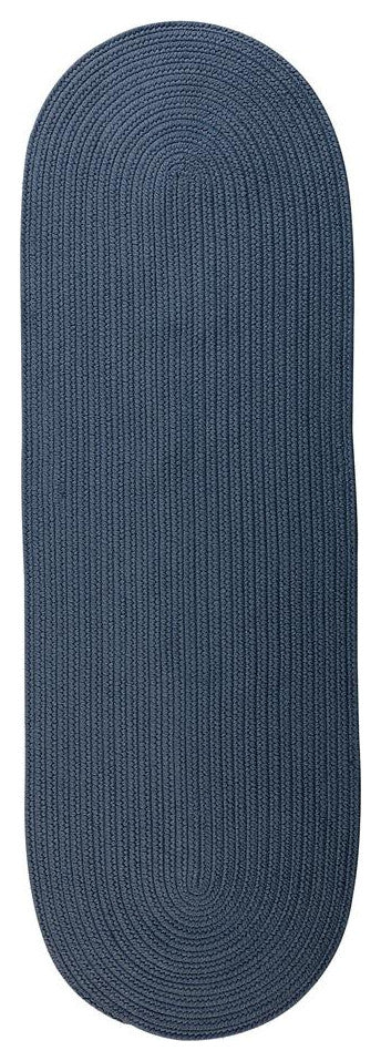 Colonial Mills Rug Reversible Flat-Braid, Oval Runner Cobalt Blue Runner, Oval