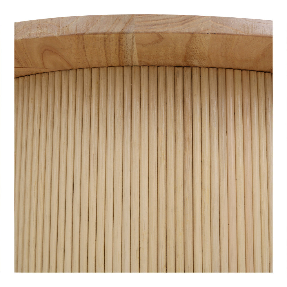 Kiefer Rattan Table With Wood Top, Coffee Table
