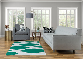 Web of Ikat Soft Chenille Area Rug, Green, 4'x6'