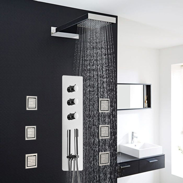 Vicenza Bathroom Shower Set With Rainfall Shower Head and Hand Shower