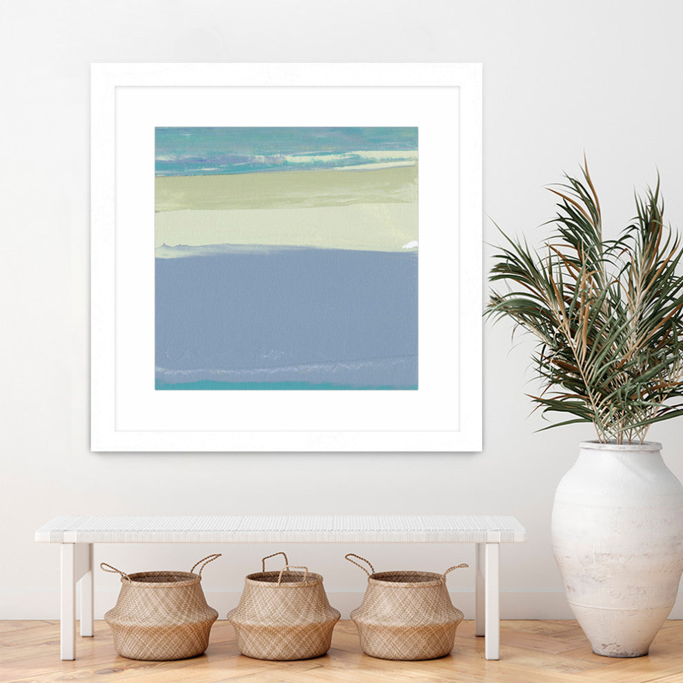 "Blue Coast I" Matted and Framed, 36" x 36"