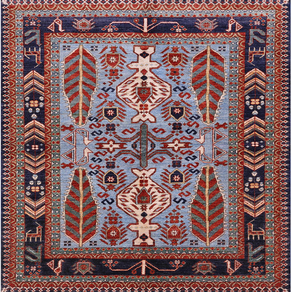 Ahgly Company Indoor Square Mid-Century Modern Area Rugs, 5' Square