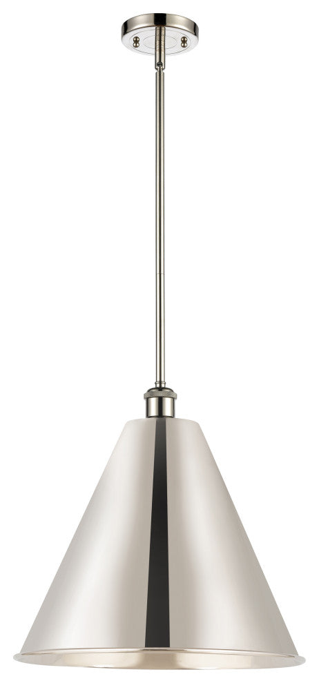 Ballston Cone Pendant, Polished Nickel, LED