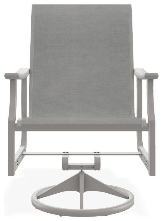 St. Catherine Sling Outdoor Swivel Rocker, Alloy/Warm Gray