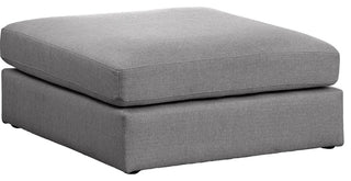 Beckham Beige Durable Linen Textured Fabric Armless, Gray, Ottoman