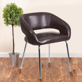 Brown Leather Side Chair
