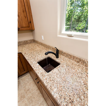 16" Gourmet Rectangular Hammered Copper Bar/Prep Sink, Oil Rubbed Bronze