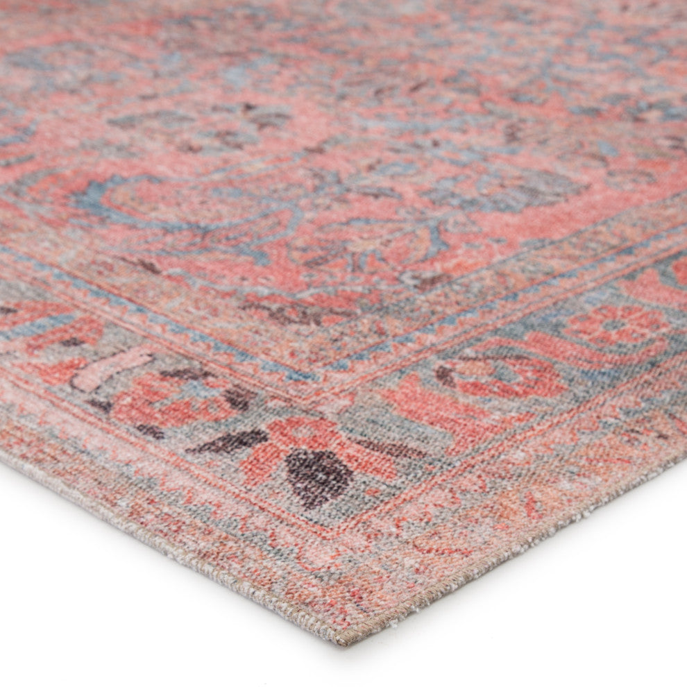 Machine Washable Jaipur Living Pippa Medallion Pink/Light Blue Area Rug, 6'x9'