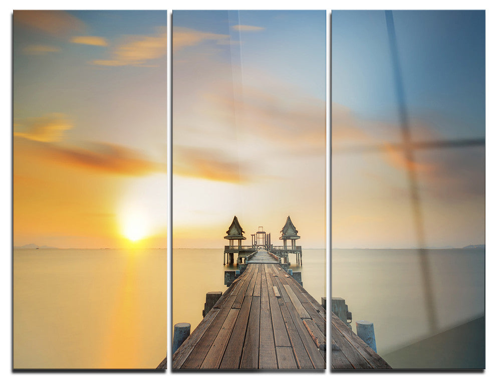 "Infinity Bridge" Photography Glossy Metal Wall Art, 3 Panels, 36"x28"