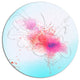 Pink Flowers Illustration Watercolor, Floral Disc Metal Wall Art, 36"