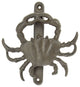 Crab Door Knocker Cast Iron Antiqued Brown