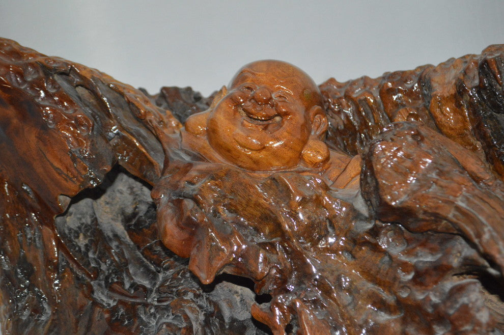Wood Carved Buddha CC5 -  Size: 27"L x 24"W x 24"H.