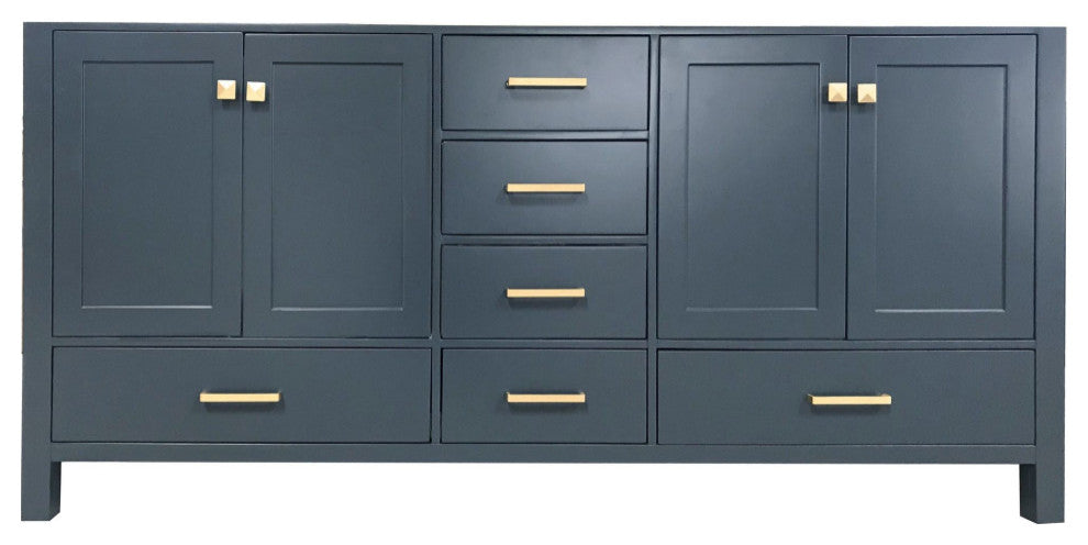 Ariel Cambridge 72" Double Sink Base Cabinet, Midnight Blue